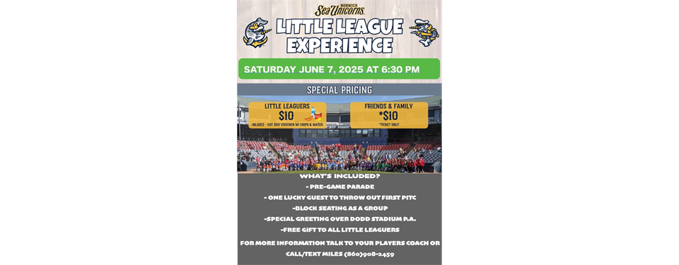 JCLL Little League Experience night at Dodd Stadium 6/7