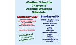 MAJOR Changes to Weekend Schedule!  PLEASE READ!